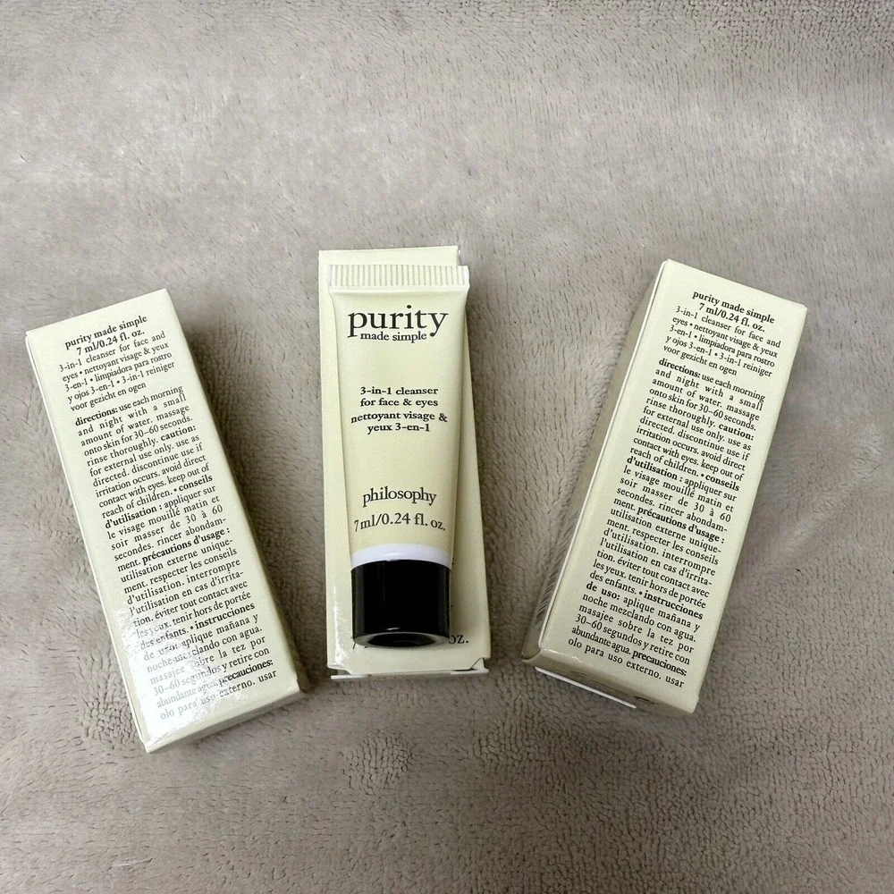3 Philosophy Purity Made Simple 3-in-1 Cleanser‎ for Face & Eyes 0.24 oz 7 ml